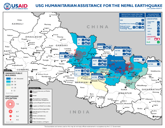 Nepal Earthquake Map - May 28, 2015