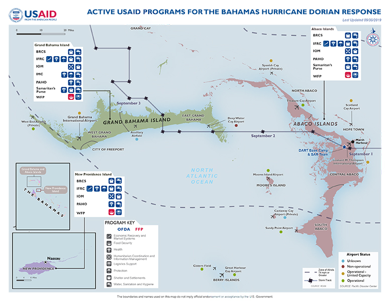 The Bahamas Hurricane Map - 09-30-2019