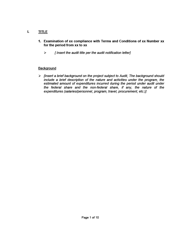 ATTACHMENT 6 - Examination of Compliance SOW