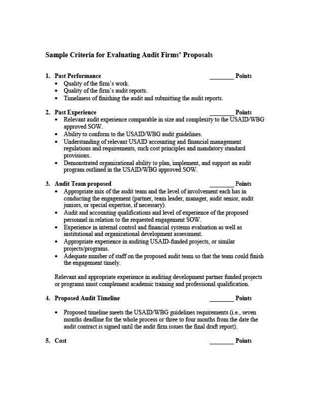 ATTACHMENT 8 C - Evaluation Criteria of Audit Firms