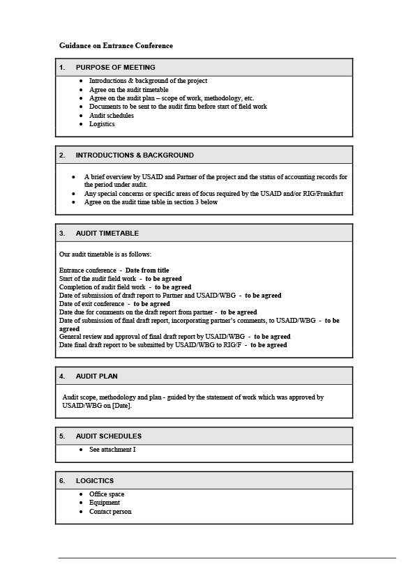 ATTACHMENT 8 J - Guidance to Entrance Conference