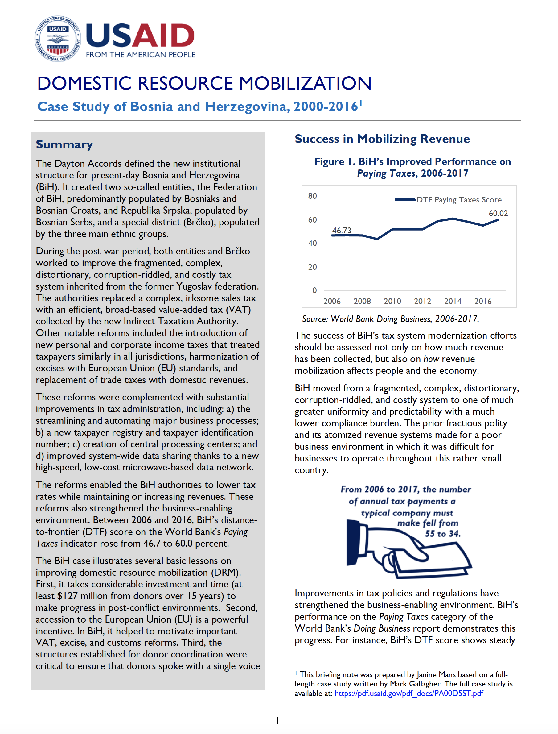 Case Study of Bosnia and Herzegovina, 2000-2016