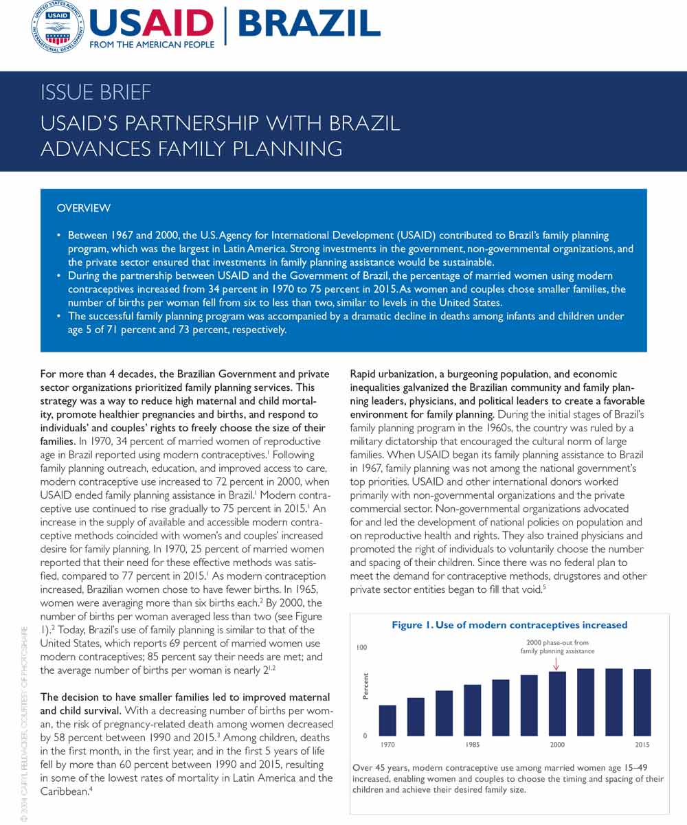 Issue Brief: USAID's Partnership with Brazil Advances Family Planning