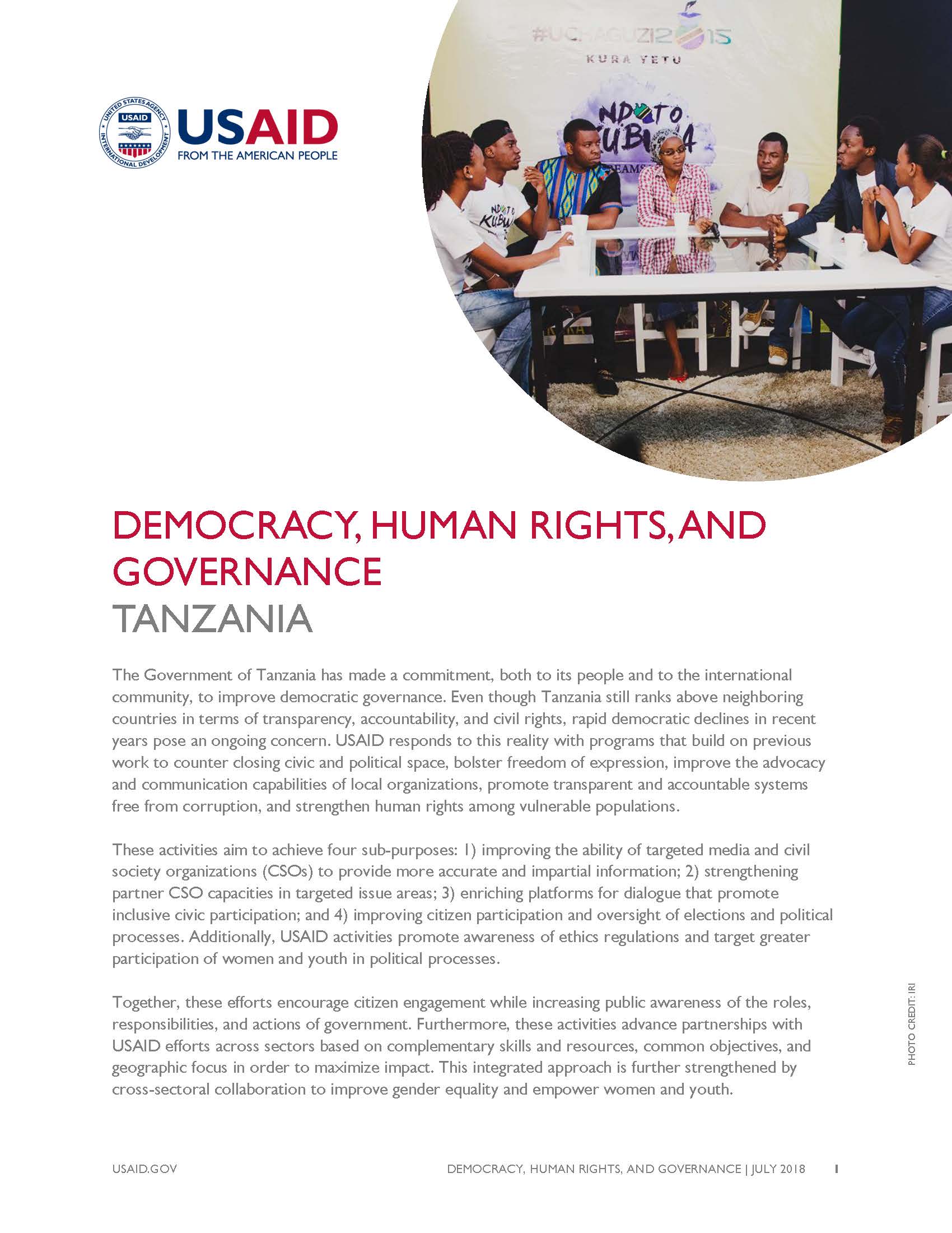 Tanzania Democracy and Governance Fact Sheet 