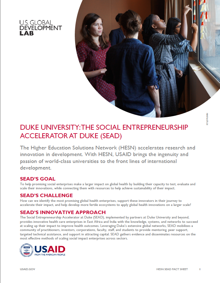 Duke University’s Social Entrepreneurship Accelerator at Duke