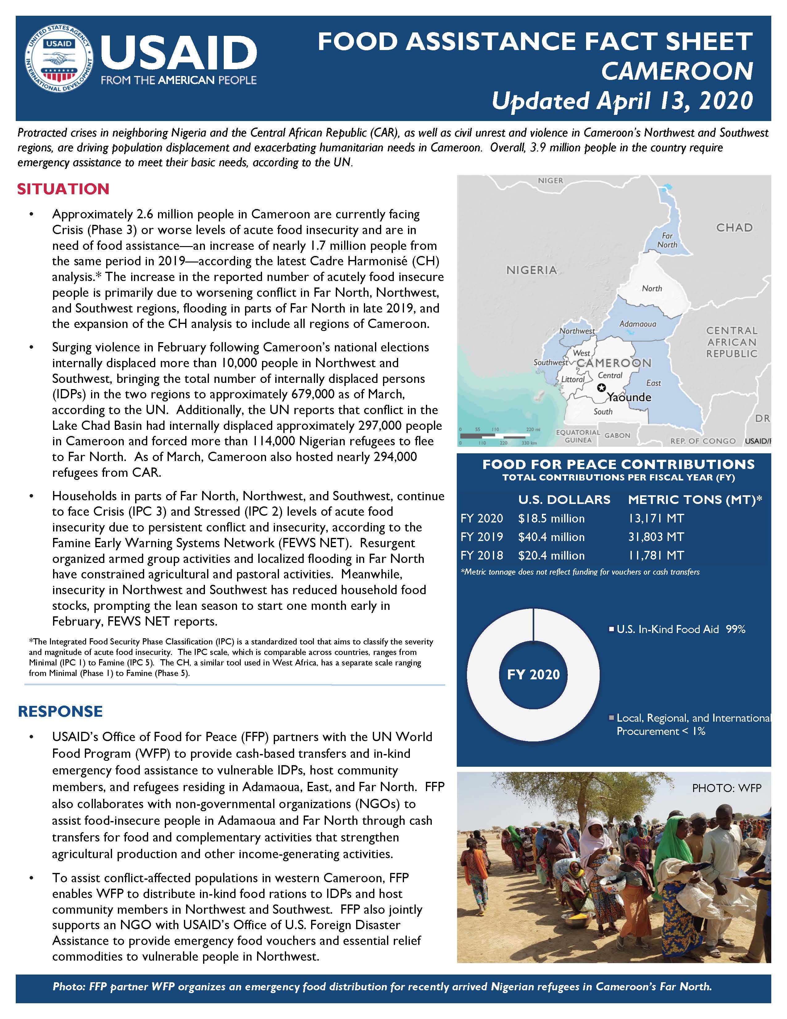 Food Assistance Fact Sheet - Cameroon