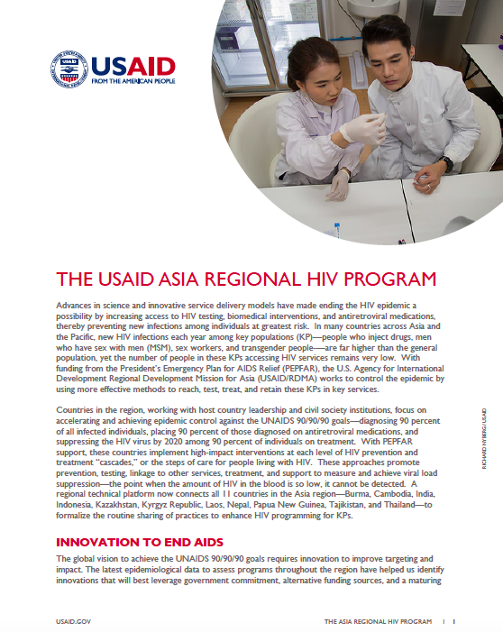 The USAID Asia Regional HIV Program