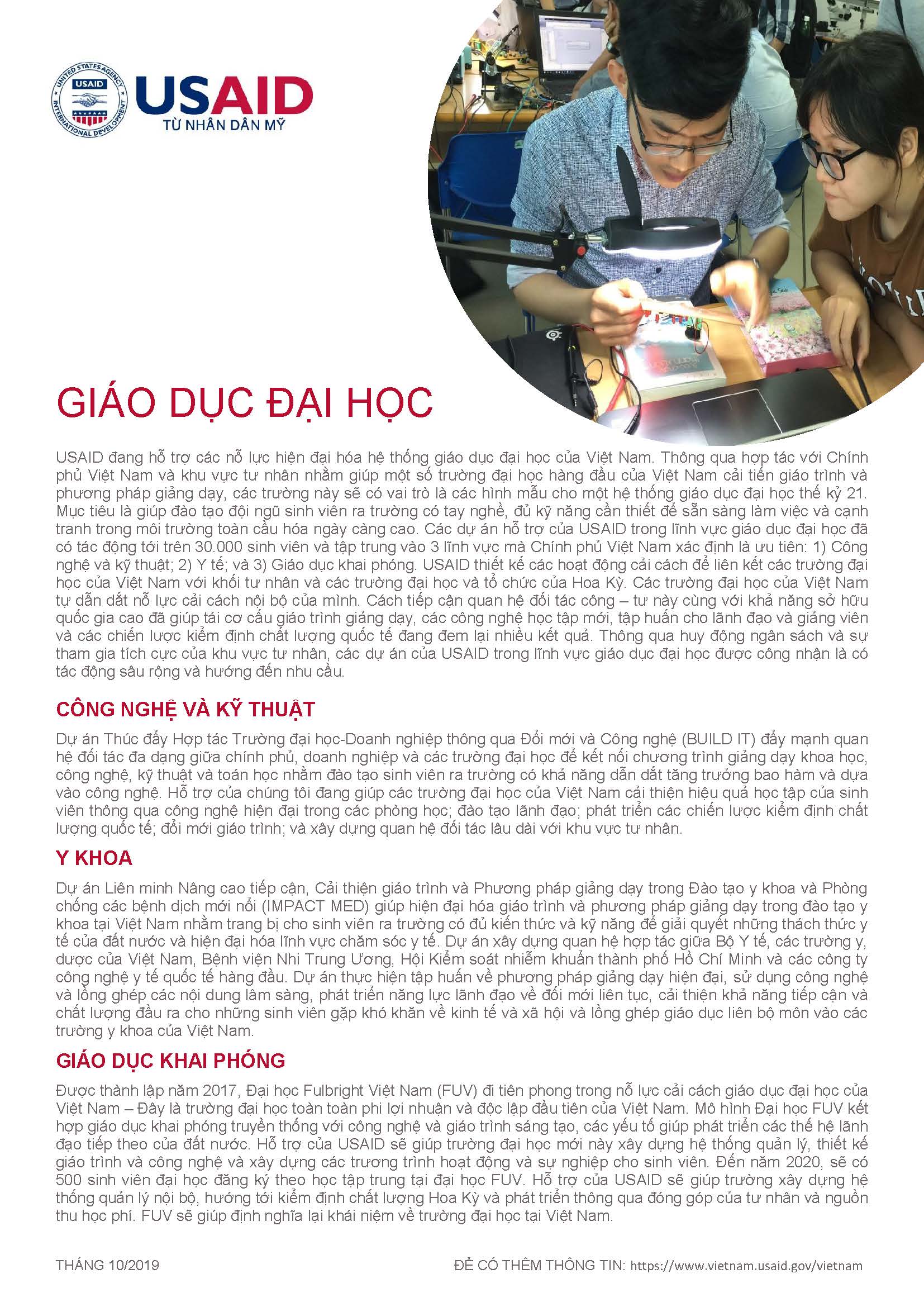 Tờ thông tin: Chương trình Giáo dục Đại học