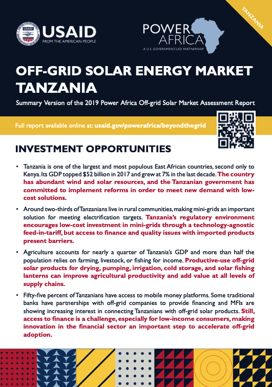 Power Africa: Market Assessment Brief Tanzania English