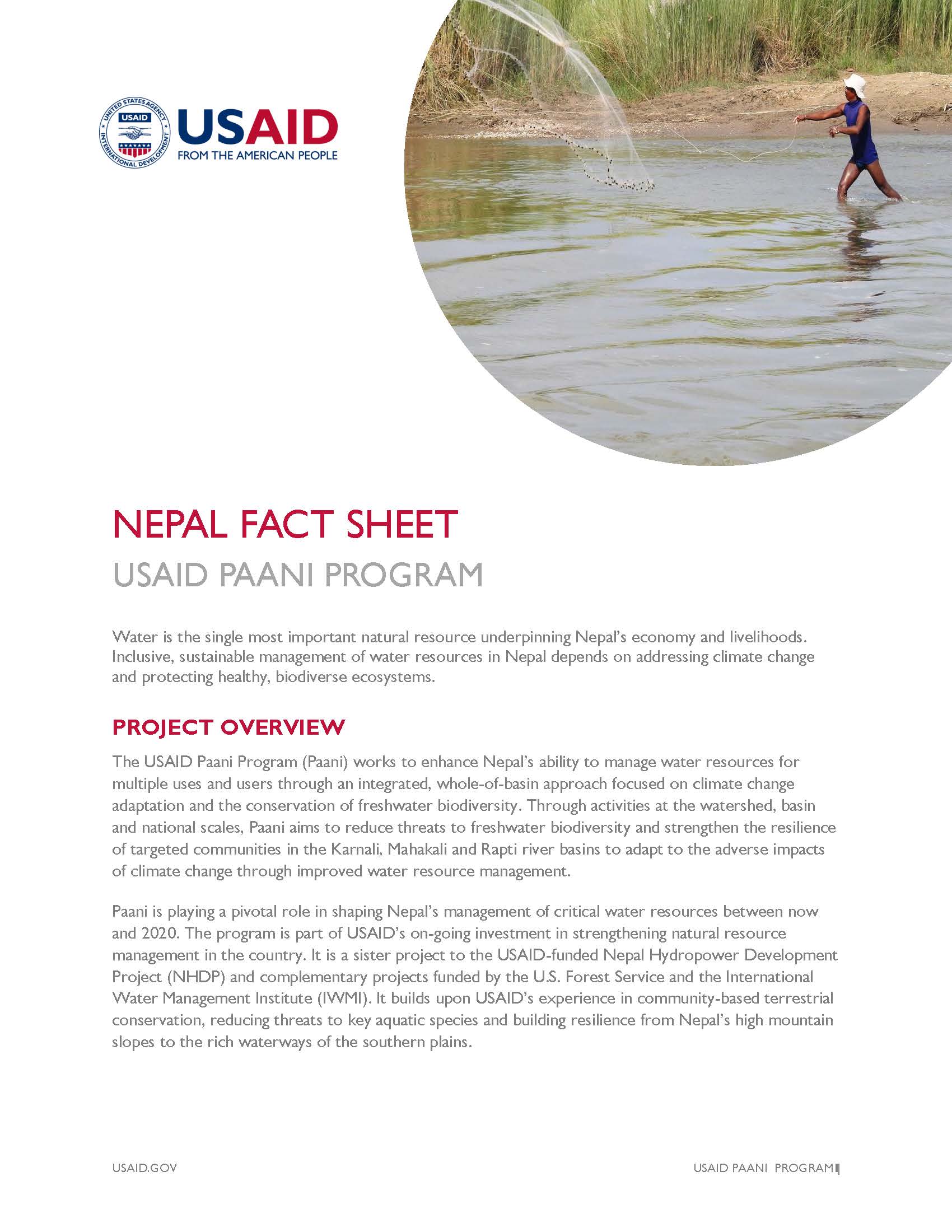 Fact Sheet: PAANI PROGRAM