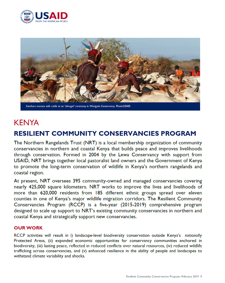 Resilient Community Conservancies Program fact sheet