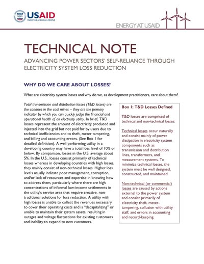 Advancing Power Sectors’ Self-Reliance Through Electricity System Loss Reduction