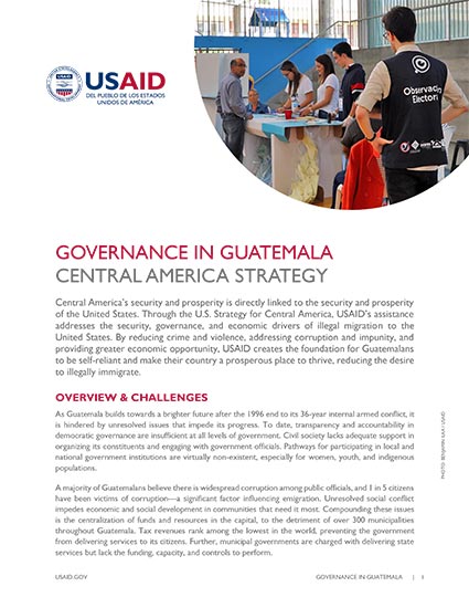 Governance in Guatemala: Central America Strategy