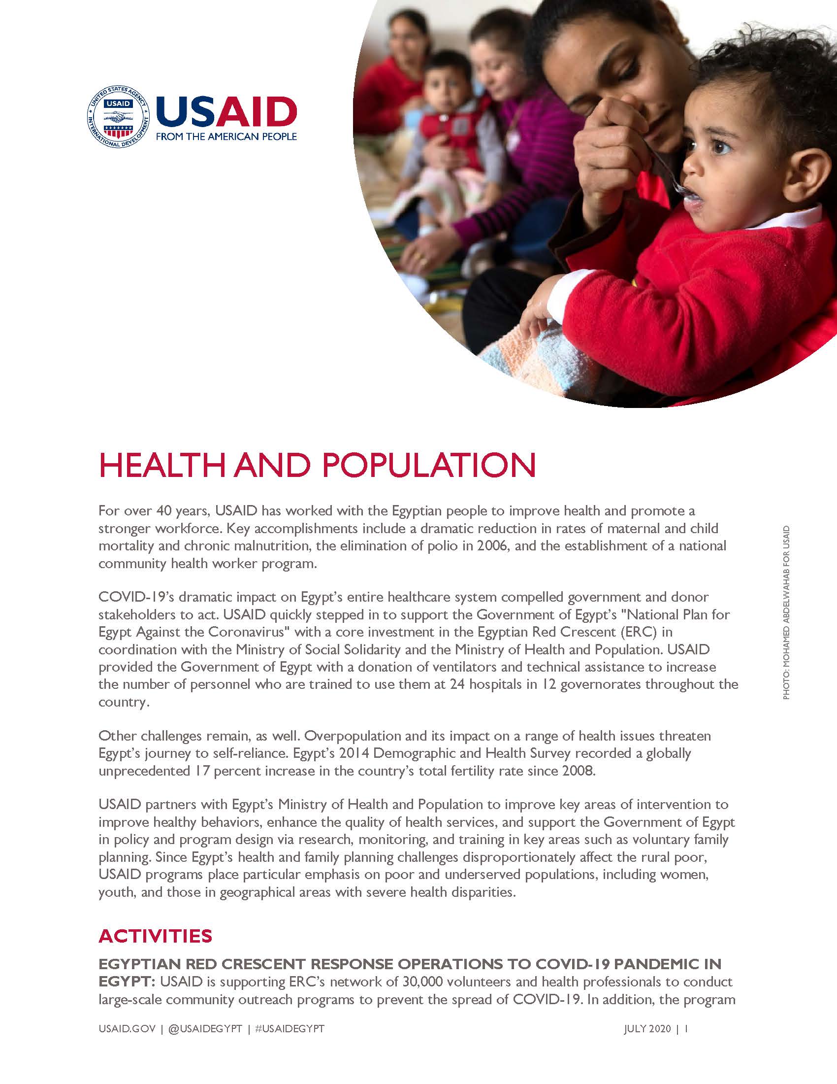 USAID/Egypt Fact Sheet: Global Health