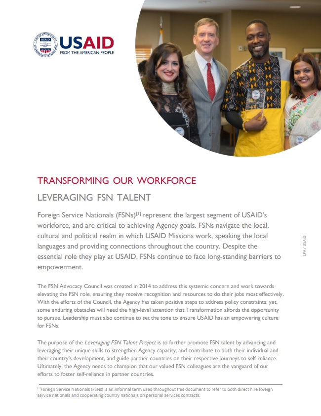 Fact Sheet: Leveraging FSN Talent