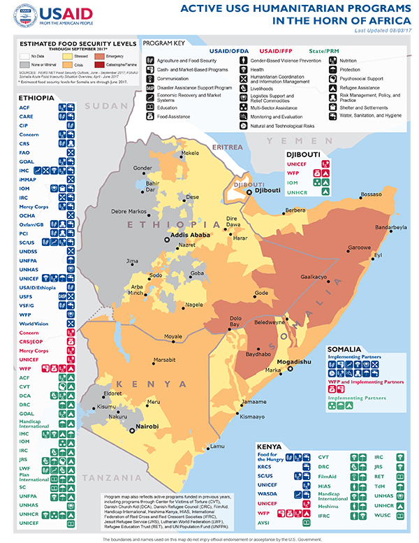 Horn of Africa Map - 08-03-2017