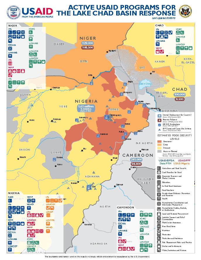 Lake Chad Basin Complex Emergency Map #9, March 8, 2018