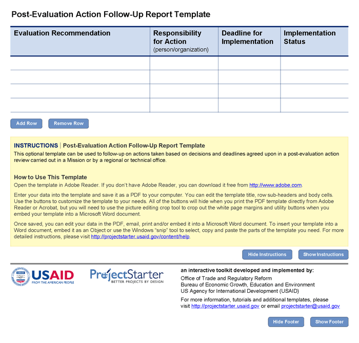 POST-EVALUATION ACTION FOLLOW-UP REPORT - GRAPHIC