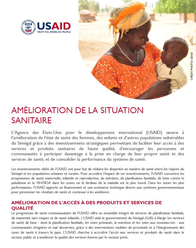 USAID Sénégal Santé Fiche Technique Février 2019