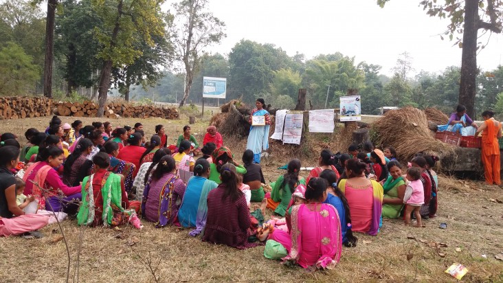 Ms. Krishnaa Khadka distributes chlorhexidine gel to the pregnant mothers during the eight months of pregnancy and provides counselling on the use and importance of Chlorhexidine for cord care.