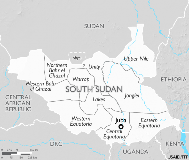 Map of South Sudan