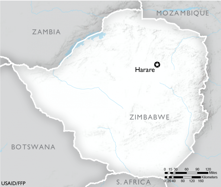 Map of Zimbabwe