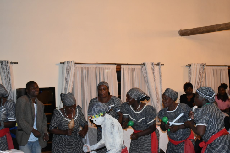 Local community traditional dancers performing at the opening the networking reception of the Resilient Waters Program launch. Credit: USAID/Angola