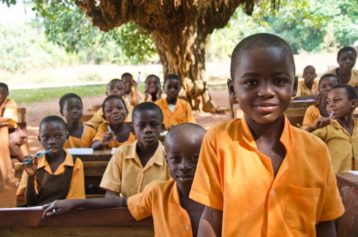 Children in an outdoor classroom