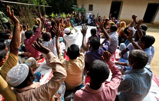 Members of the Village Conservation Group in Bangladesh meeting to discuss their conservation goals