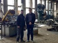 Jusuf Pandzic and Amil Domjanovic, certified welders, at STEP factory, after training provided through USAID's WHAM project (Sarajevo, Bosnia and Herzegovina).