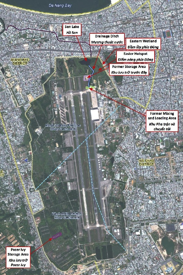 Dioxin remediation areas in Danang Airport