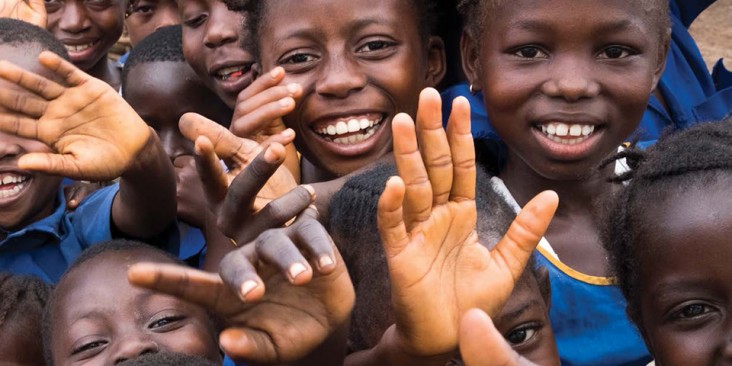 A group of schoolchildren