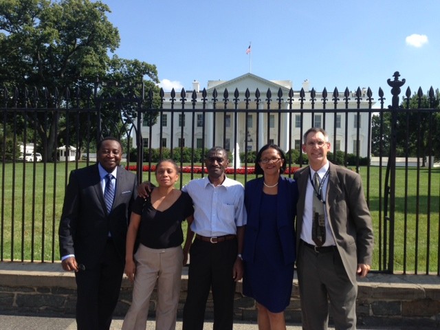 Malagasy health delegation in front of the White House