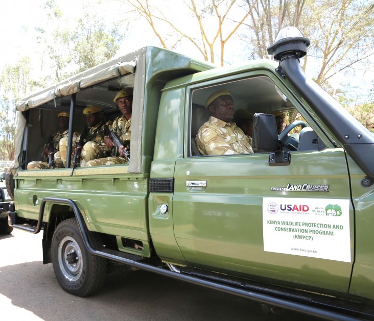 Vehicles donated by USAID to the Kenya Wildlife Service