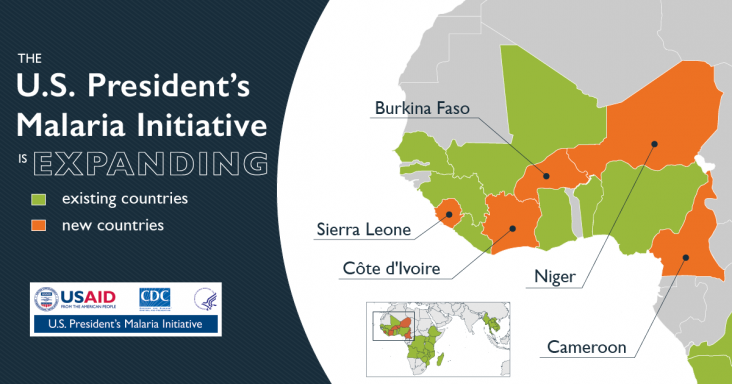 Map of Sub Saharan Africa with the new and exisiting PMI countries