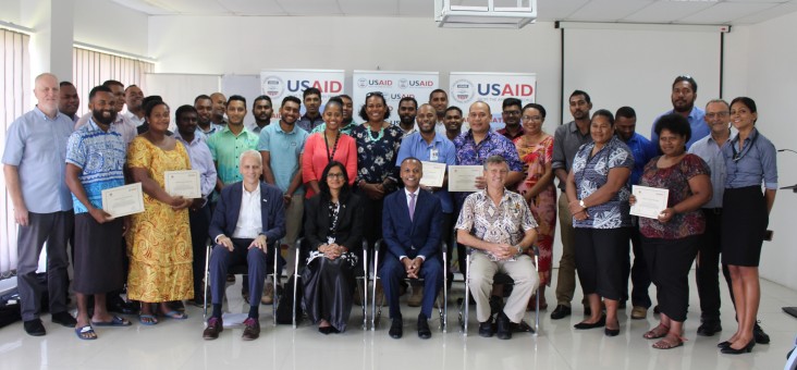 Presentation of Certificates to Participants of the USAID Ready Project Management  Course in Suva