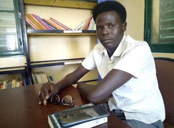 Mahamat Brahim, a student in Bol, studies for final exams in the newly rehabilitated library.