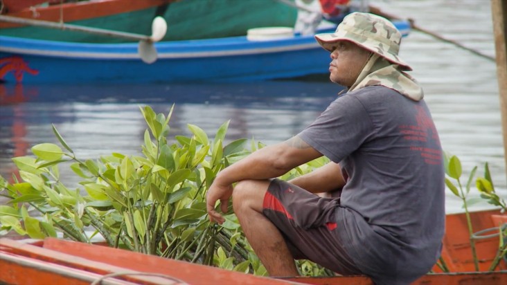 A villager works in mangrove forest preservation in Koh Kong, Cambodia. 