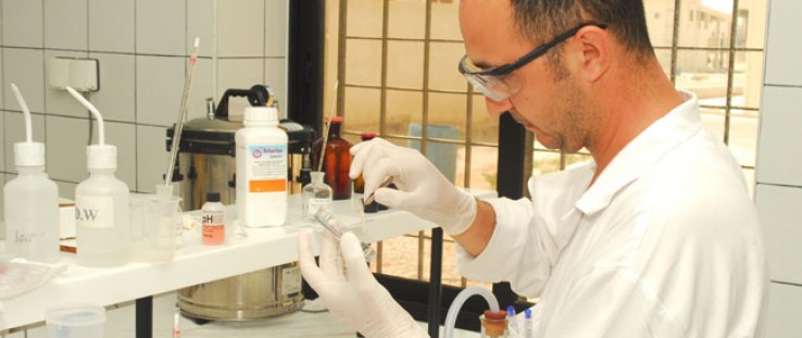 Testing water in a laboratory