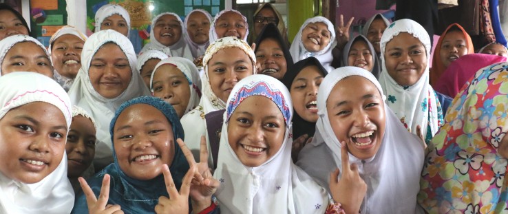 Dorm D residents show their enthusiasm for their new facilities at the Ngalah Boarding School.