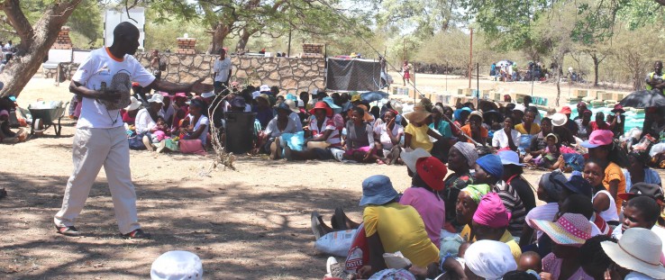 Richard Ndebele at food distribution in Zimbabwe's Impu village