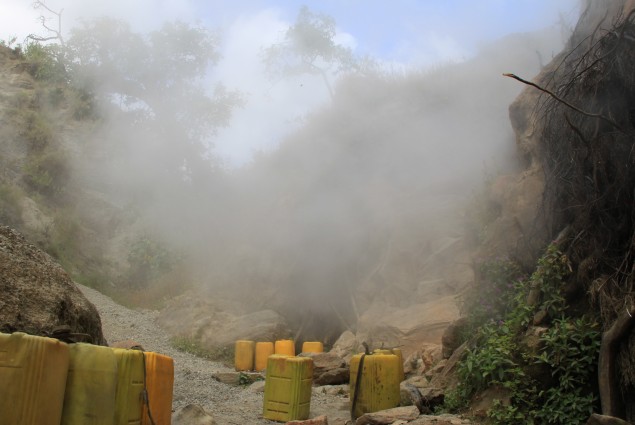 Collecting Water in the Caldera