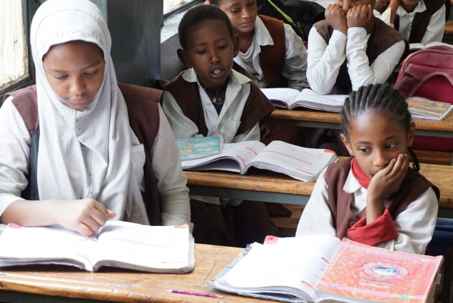 Students in schools throughout Ethiopia are working to improve their reading skills with the curriculum and textbooks developed by USAID in collaboration with the Ministry of Education.