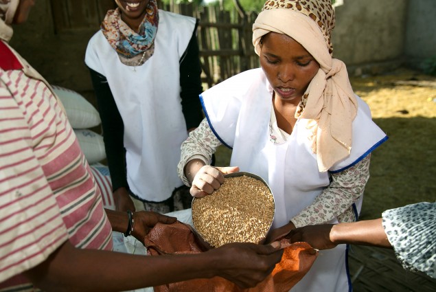 Food distribution in Aje.