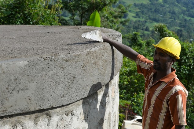 Image of water tank construction in Ethiopia