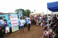 Community health volunteers explain family planning methods to members of the community