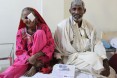 Saran, with her husband Muhammad Yaqub, after a successful eye surgery