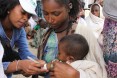 At the Haieleum Health Post in Hawzien Woreda, Samrawit Gebremeskel, a GOAL nurse, is measuring the mid-upper arm circumference of a child enrolled in the outpatient therapeutic program to monitor the progress of the child’s nutritional status. USAID, and its partner GOAL, are working to reduce acute malnutrition among vulnerable groups through nutrition interventions in the Afar, Amhara, Gambella, Oromia, SNNP and Tigray regions.