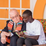 Amb Jackson reads with a child