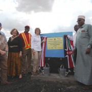 USAID Deputy Administrator Bonnie Glick (in white shirt) commissions the Bula Mpya borehole in Isiolo County. This is the first of five scalable water innovations that the United States is supporting through Kenya Resilient Arid Lands Partnership for Integrated Development.